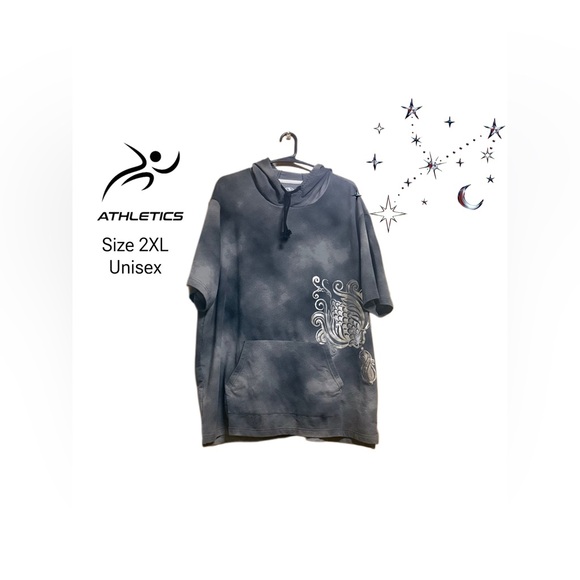 Athletics Unisex 2XL Short Sleeve Hoodie – Tie Dye with Metallic Graphic - Picture 1 of 2